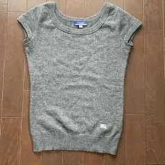 【BURBERRY BLUE LABEL】 半袖グレーニット