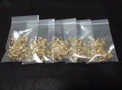 バネクリップ式カン付きイヤリング金具（ゴールド）　５０組セット
