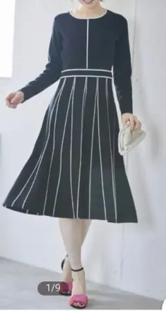 tocco closet ブラック　ニットワンピース　 長袖