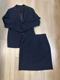 ユニクロ　ストレッチジャケット(66)スカート(L)NAVYのサムネイル