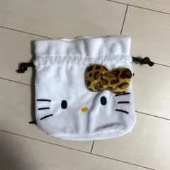 ハローキティ 巾着ショルダーバッグ ヒョウ柄
