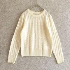 【イーハイフン】 バイカラー キレイめ ケーブル編み ニット (F) 配色 薄手