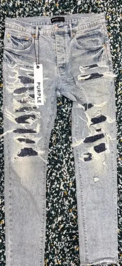 PURPLE BRAND ダメージデニムパンツ