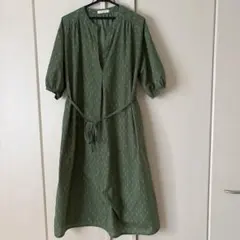 chocol raffine robe 半袖シャツワンピース グリーン F