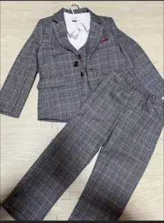 フォーマルスーツ グレー系チェック柄 110cm