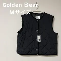 ゴールデンベア　ベスト　新品　黒色　Mサイズ アウター　キルト　キルト柄