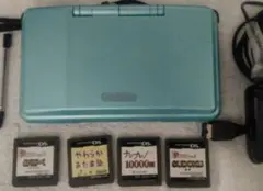 【※画面にドット有】【4本ソフトセット】　ニンテンドーDS ターコイズブルー