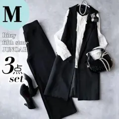 セレモニーセット M ジレ パンツ ママスーツ 卒園式 卒業式 入学入園 I9