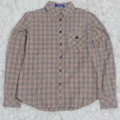 【美品】バーバリーブルーレーベル ノバチェック 長袖 ヴィンテージ 38 刺繍