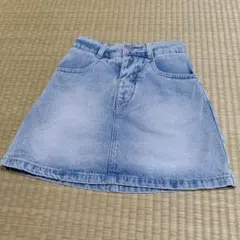 美品 デニムスカート140 ライトブルー 裏地付き