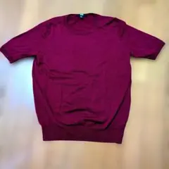 UNIQLO 半袖ニット ボルドー L