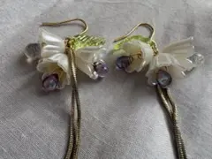 チェコガラスのドロップビーズ　ハンドメイドピアス