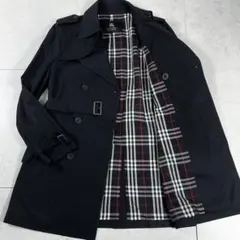 ✨美品 バーバリーブラックレーベル 希少型 ダブルトレンチコート ノバチェック