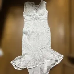 ホワイトレースフレアドレス　エルケイ