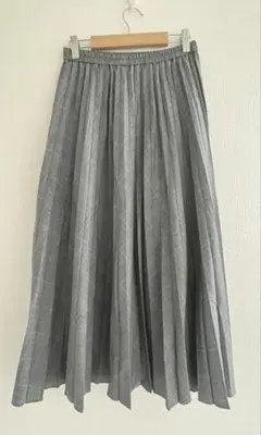 ユニクロUNIQLO プリーツスカート　チェック　グレー