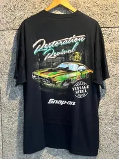 Snap-on スナップオン バックプリントTシャツ カスタムカー 黒 M～L位 
