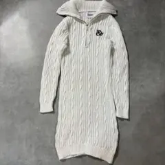 épine ケーブルニット ハイネックワンピース