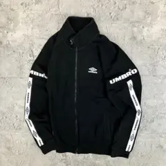 UMBRO アンブロ スウェットジャケット 韓国製 古着 テープロゴ 黒 2XL