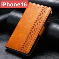スマホケースiPhone16（キャメル）iPhoneケースレザーケースi68