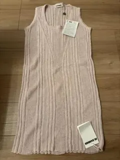 JIL SANDER ピンク ニット ノースリーブ ワンピ40のサムネイル