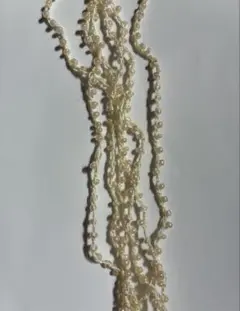 ホワイトパールビーズ多重ネックレス