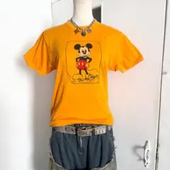 希少 ウォルトディズニー ミッキーマウス プリント Tシャツ 日本製90s80sのサムネイル