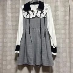 WEGO チェック柄フリルワンピース