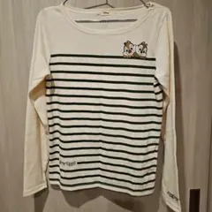 Disney チップとデール ストライプ長袖Tシャツ