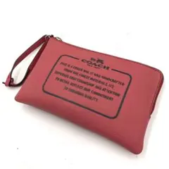 COACH コーチ クラッチバッグ ポーチ ピンク レザー 革 レディース