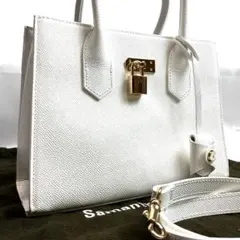 【未使用級】サマンサタバサ　ハンドバッグ　2way ターンロック　レザー　ロゴ