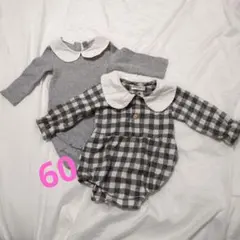 ロンパース 2点セット 女の子 60 春服 韓国服 ベビー服