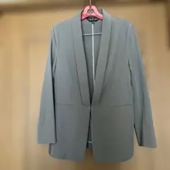 インディヴィ　グレー色テーラードジャケット38号　裏地無し