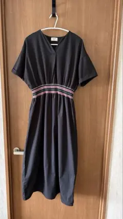BEAMS HEART ブラック 半袖ロングワンピースF size