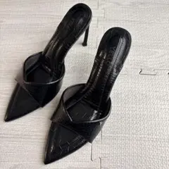 PELLICO メッシュ ミュール サンダル 黒 37 スクエアトゥ アリス