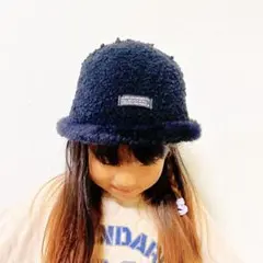 ボア バケットハット 帽子 もこもこ キッズ 男の子 女の子 ブラック 冬 韓国