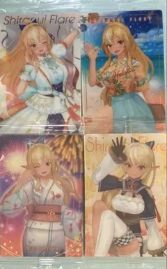 不知火フレアメタリックプラカード４枚　ホロライブウエハースvol.3含む　未開封