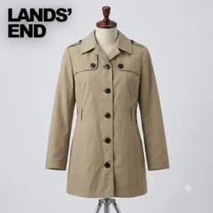 LAND'S END トレンチコート ベージュ M エポレット 背面ヨーク 撥水のサムネイル