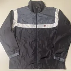 FILA ナイロンジャケット ブラック/グレー/ホワイト