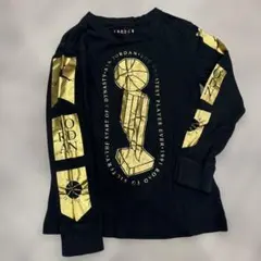 ジョーダン　箔プリント　ゴールド　ロンT S キッズ