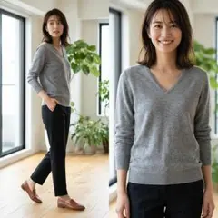 セオリー Theory 高級カシミヤ100% 定番 ニット セーター S 灰