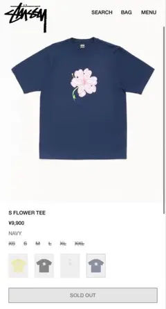 stussy S FLOWER TEEのサムネイル