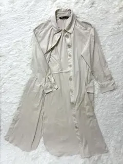 ZARA シャツワンピース ロング オフホワイト 春 M