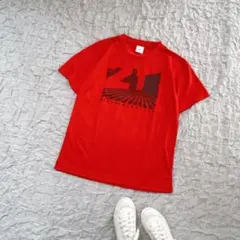 メンズ　Tシャツ　半袖　ランニングウエア　トップス　ミズノ　赤　M