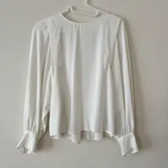 VIS ホワイト 長袖ブラウス サイズF