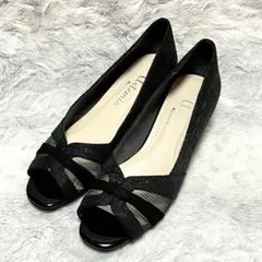 美品✨ artemis byDIANAオープントゥウェッジヒールパンプス24.5のサムネイル