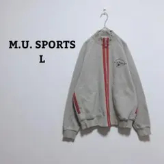 エムユースポーツ　ゴルフ　ジャケット　羽織り　刺繍　フルジップ　ハイネック　L