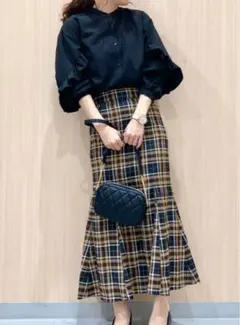 チェック柄マーメイドスカート