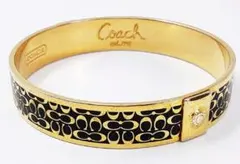 COACH コーチ シグネチャー バングル ブラック ゴールド