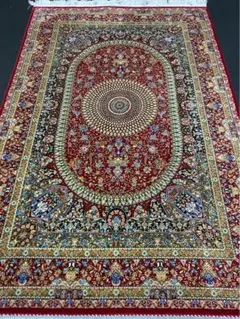 最高級希少作 ペルシャ絨毯 イラン クム産　シルク100% 手編み289万ノット