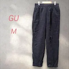 ジーユー GU コーデュロイシェフパンツ【M】ブラック カジュアル ウエストゴム